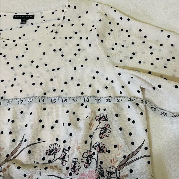 Sara Michelle 3/4 Balloon Sleeve Round Neck Sz 1X - Picture 9 of 10